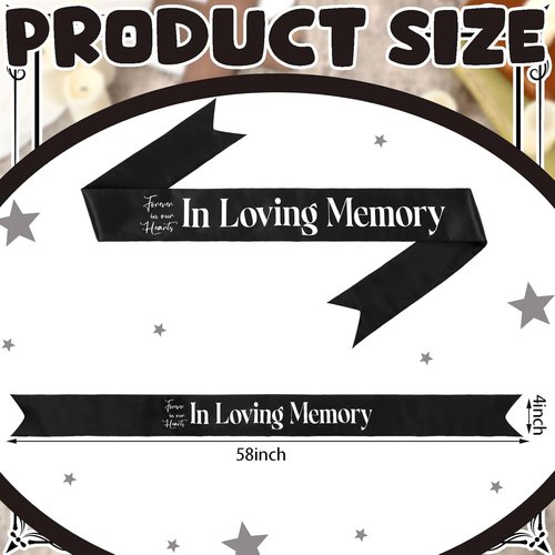 Fanfanwin Funeral Sash - Memorial Ribbon for Casket or Wreath | 58x4'' Black in Loving Memory
