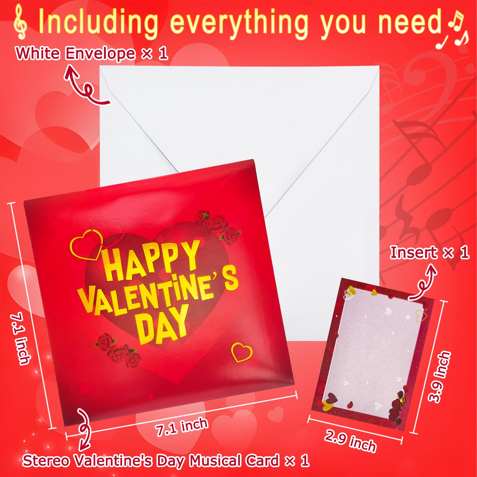 DTESL Valentine's Day Cards, Anniversary Card Pop Up Card,Champagne LED light & Music, Valentine card for women and men, music playing Valentine- accompaniment, impresses lovers