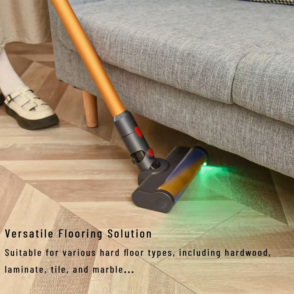 Optic Soft Roller Cleaner Head for Dyson V15 V11 V10 V8 V7 Gen5 Animal Detect Absolute Cyclone, LED Green Light Dust Detect Hardwood Floor Attachment, Anti-Tangle Quick Release Replacement Part