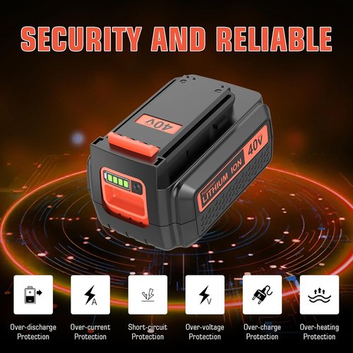 LBX2040 | 2-Pack 3600mAh Lithium-Ion Replacement Battery & Charger for Black & Decker 40V Tools - Orange