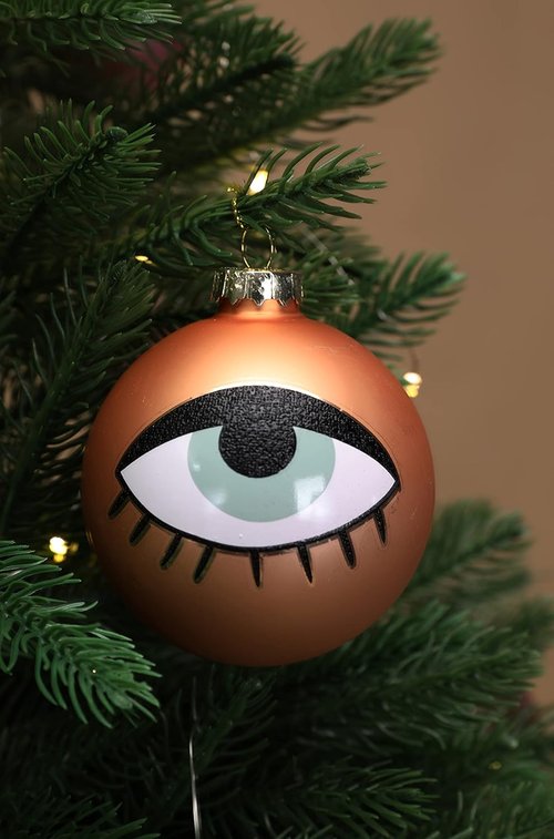 DN DECONATION White & Gold Glass Christmas Ornaments - 3.15" Xmas Tree Decoration Set