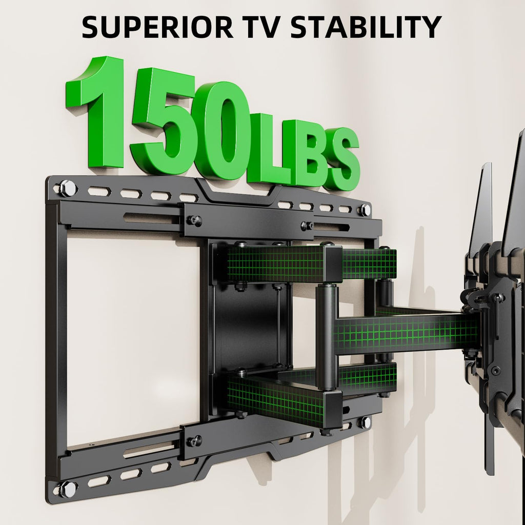 USX MOUNT Heavy Duty Full Motion TV Wall Mount - Fits 42-97 Inch TVs Up to 150 lbs | Tool-Free Tilt & Swivel