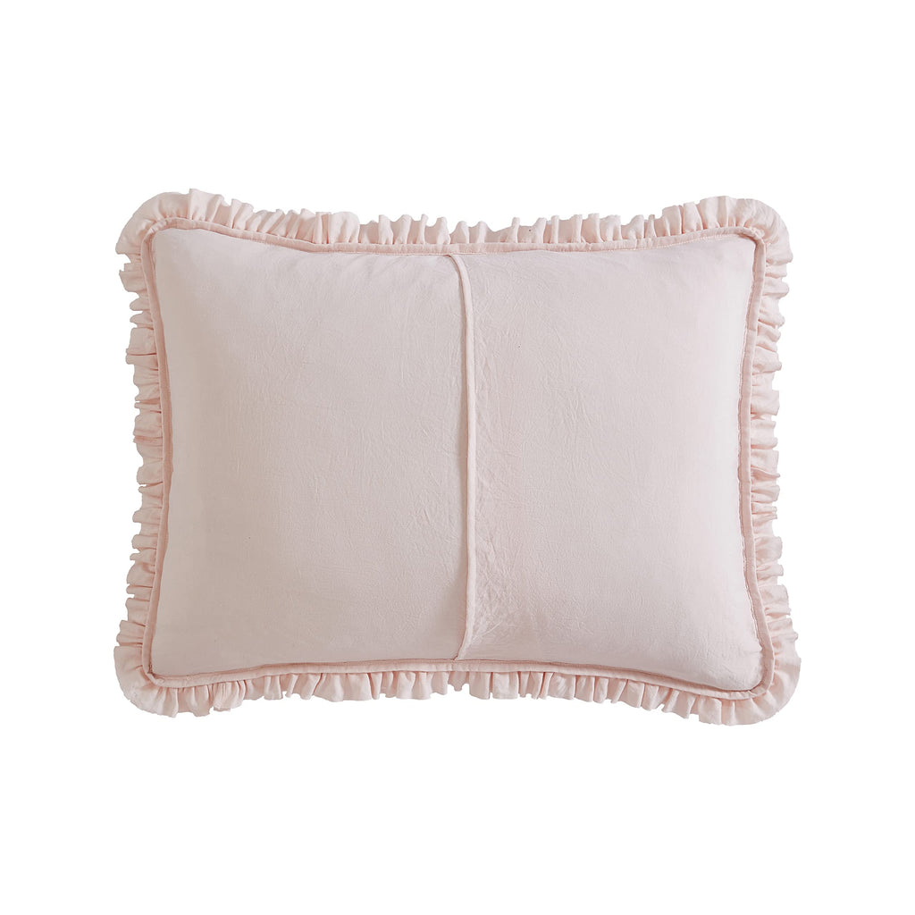 Laura Ashley – Twin Quilt Set, Ultra Soft Bedding with Matching Sham, Ruffled Pink Room Decor, College Dorm Room Essentials (Hailee Pink)