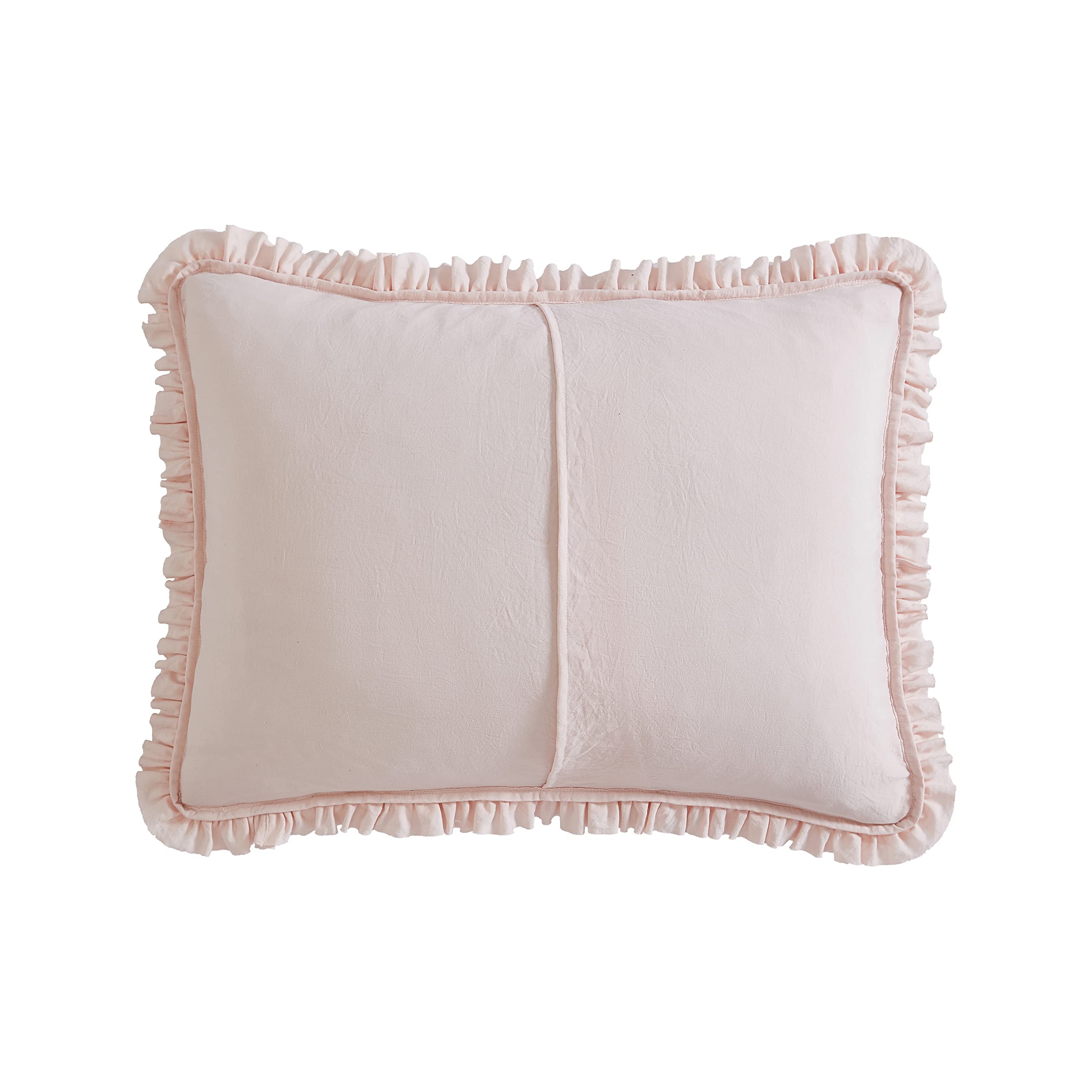 Laura Ashley – Twin Quilt Set, Ultra Soft Bedding with Matching Sham, Ruffled Pink Room Decor, College Dorm Room Essentials (Hailee Pink)