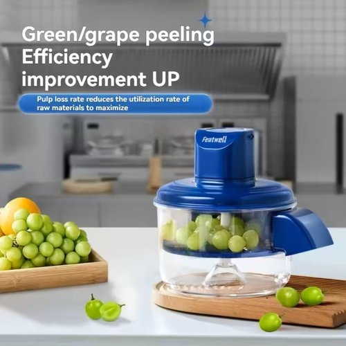 Featwell Electric Grape Peeling Machine, Automatic Vegetable Peeler for Grape Cherry & Garlic Tomato, 20-Second Fast Peeling, Rechargeable & Easy Wash, for Home and Commercial Kitchens