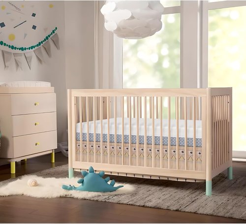 Dourxi Crib Mattress - Dual-Sided Comfort Memory Foam for Infants & Toddlers | Breathable Triple-Layer Design - White & Grey