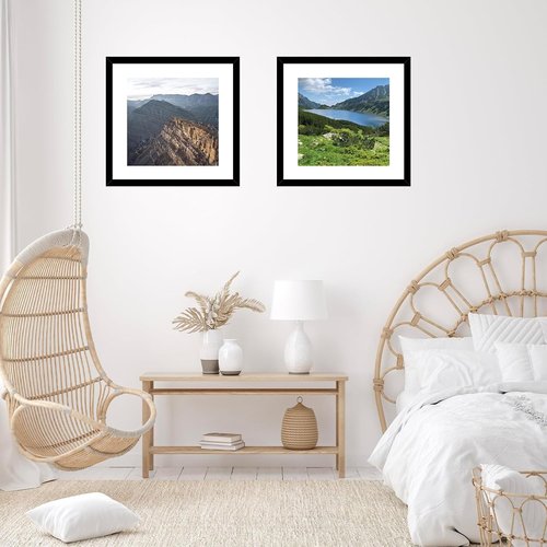 JCJMY 20x20 Black Picture Frame - Display 16x16 Photos with Mat or 20x20 Without | Shatter-Resistant Plexiglass