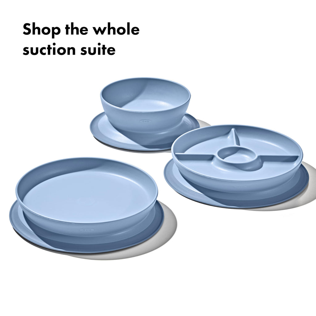 OXO Tot Stick and Stay Suction Divided Plate - Dusk