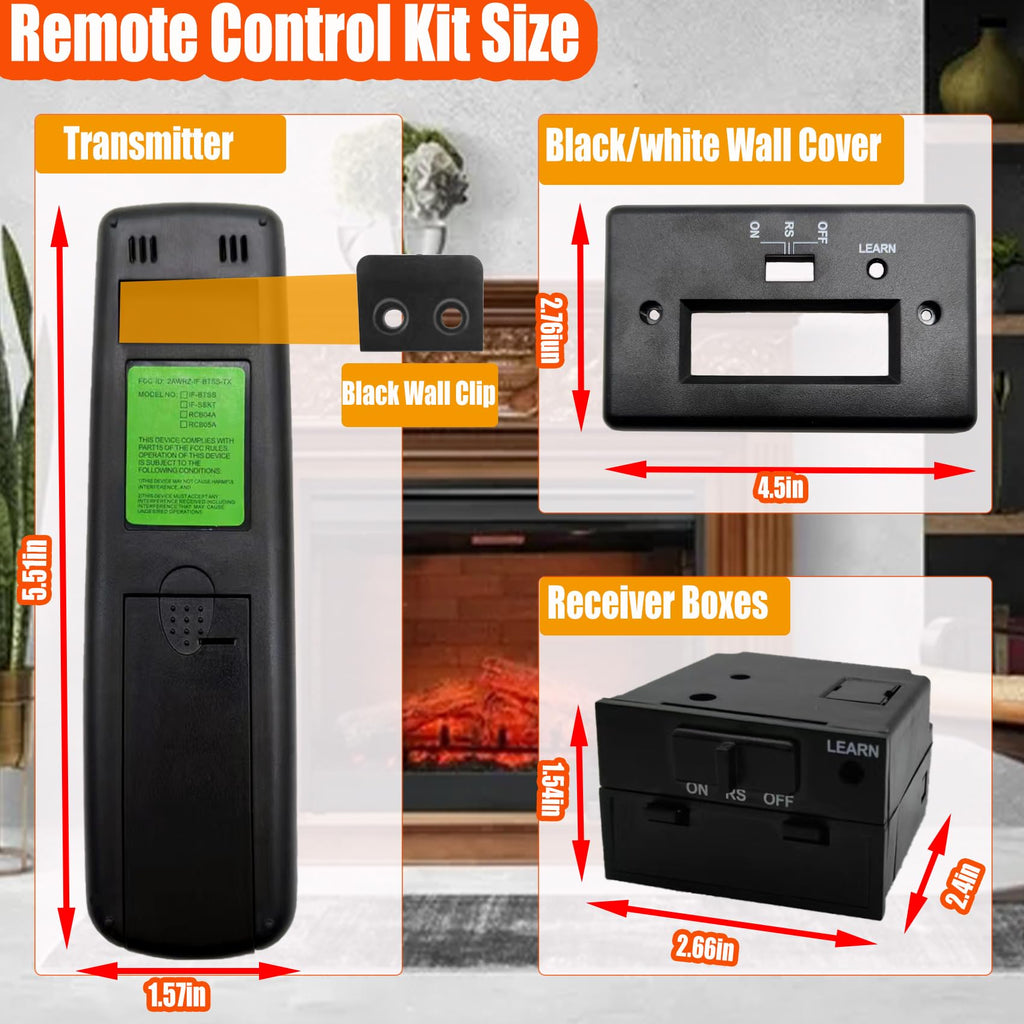 Upgrade Gas Fireplace Remote Switch System Kit for Standard Millivolt Valve Appliances, Compatible with Skytech, Majestic, Ambient, Empire, Monessen, Vermont Fireplaces, 5 Year Warranty