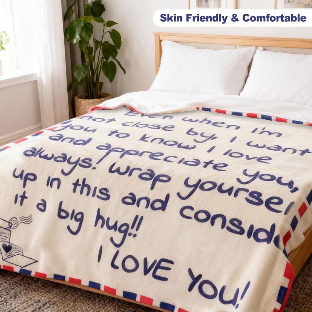 60 x 50 Inches Flannel Blanket for Mom Ultra-Soft Cozy Throw with Heartfelt Message Mother’s Day Birthday from Daughter or Son, Warm Decorative Sofa Blanket