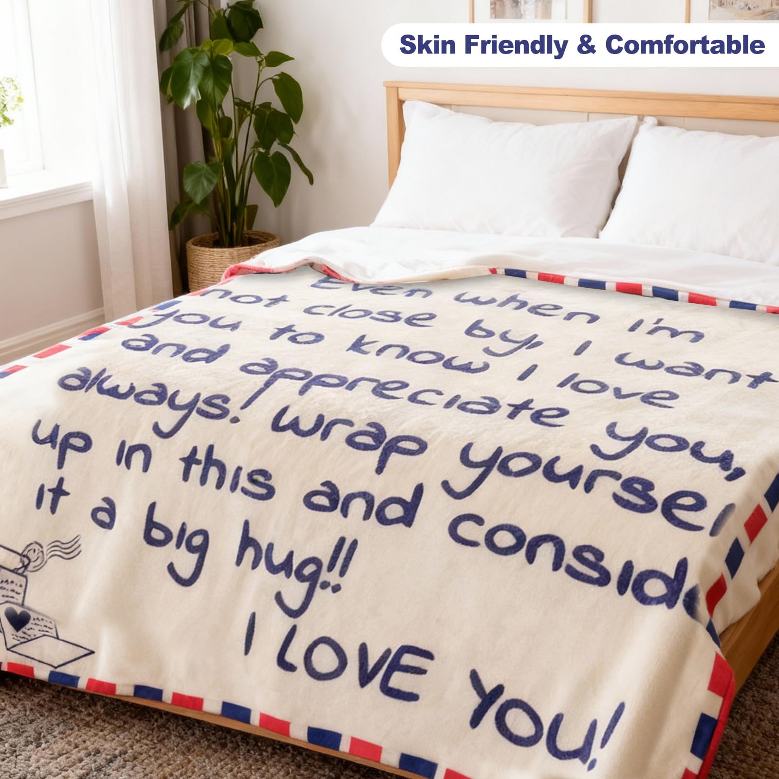 60 x 50 Inches Flannel Blanket for Mom Ultra-Soft Cozy Throw with Heartfelt Message Mother’s Day Birthday from Daughter or Son, Warm Decorative Sofa Blanket