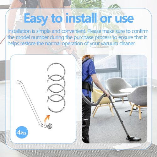 Commercial Vacuum Cleaner Aluminum Wand Ring for ProTeam Vacuums, Compatible with Cirrus CR9100/CR67C/CR77C & ProGrade P8000/P8500/P9000 Series - Durable Compression Rings 4-Pack