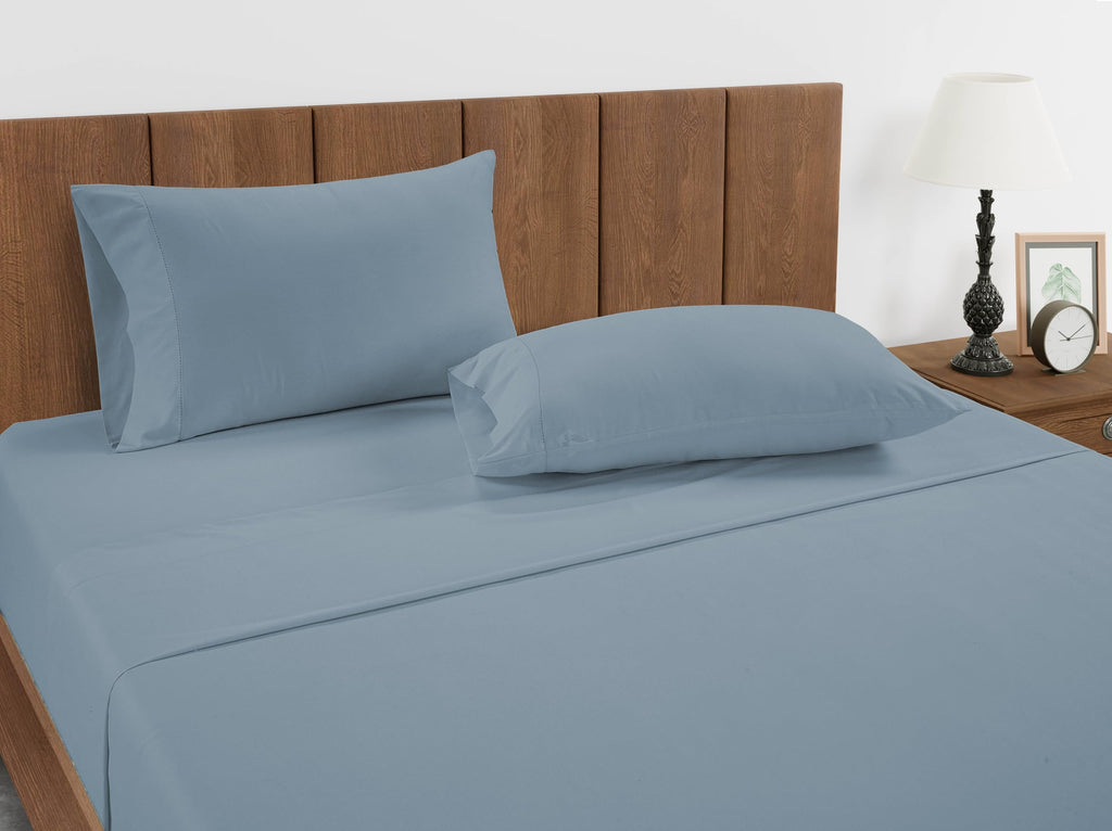 LANE LINEN 100% Organic Cotton Pillow Cases Standard Size Set of 2 (20"x26") - Cotton Pillowcases - Soft Yellow Pillowcase Set - Pillow Case Pack of 2 - French Blue