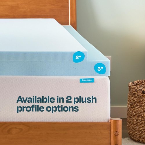 Linenspa Memory Foam Mattress Topper - 2 Inch Gel-Infused Twin Size - Plush, Cooling & Pressure Relieving