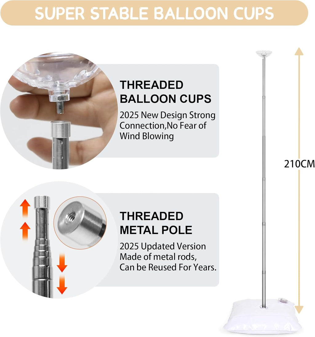 Skiennix Balloon Column Stand Kit - 7 Feet Adjustable Metal Tower for Graduation, Wedding & Party Decor