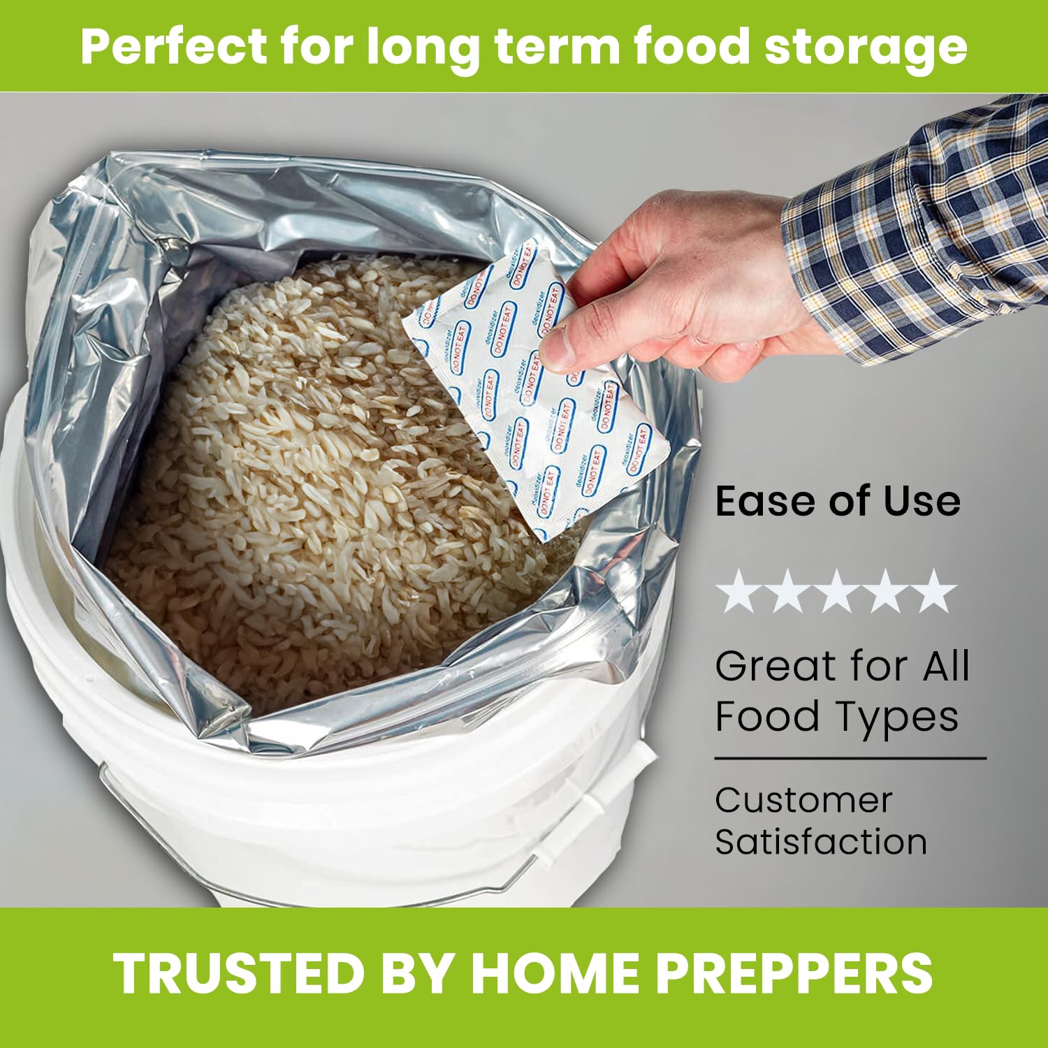 2500cc Oxygen Absorbers for Food Storage 20 Pack - Individually Packed Max Freshness - Ideal for Mylar Bags, Mason Jars, and Freeze Dried Foods. Moisture Proof, Prevents Spoilage, Extends Shelf Life