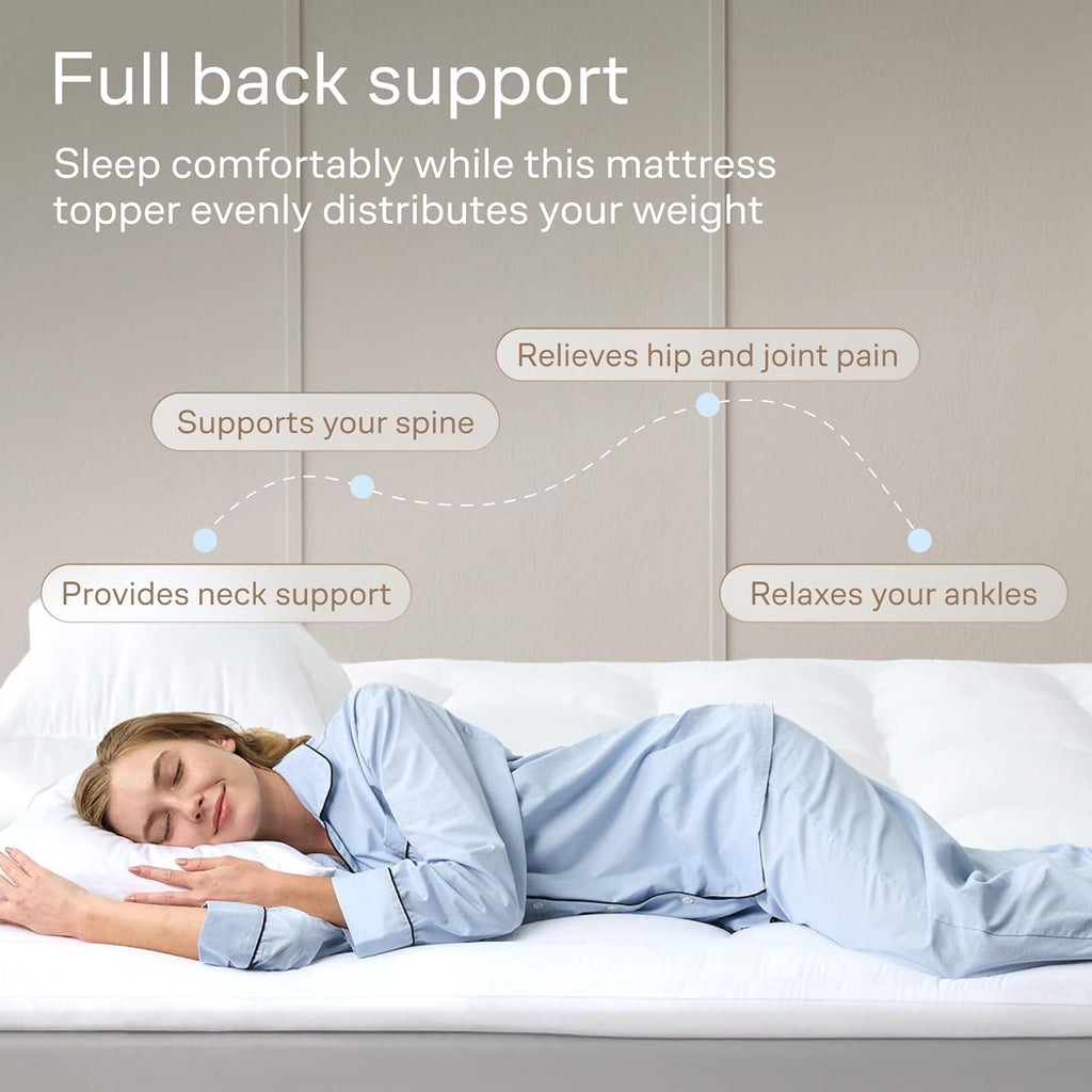 Skiennix Ultra Soft Queen Mattress Topper - Cloud-Like Comfort & Breathable Cooling for Hot Sleepers