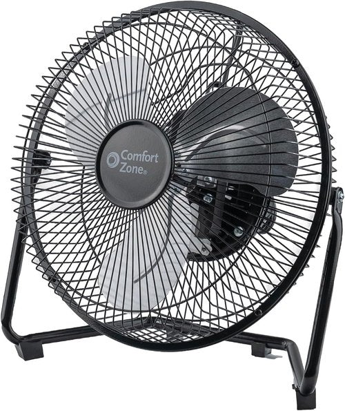 Comfort Zone High-Velocity Desk Fan - 9-Inch All-Metal Turbo Air Circulator | Quiet 3-Speed with 180° Tilt