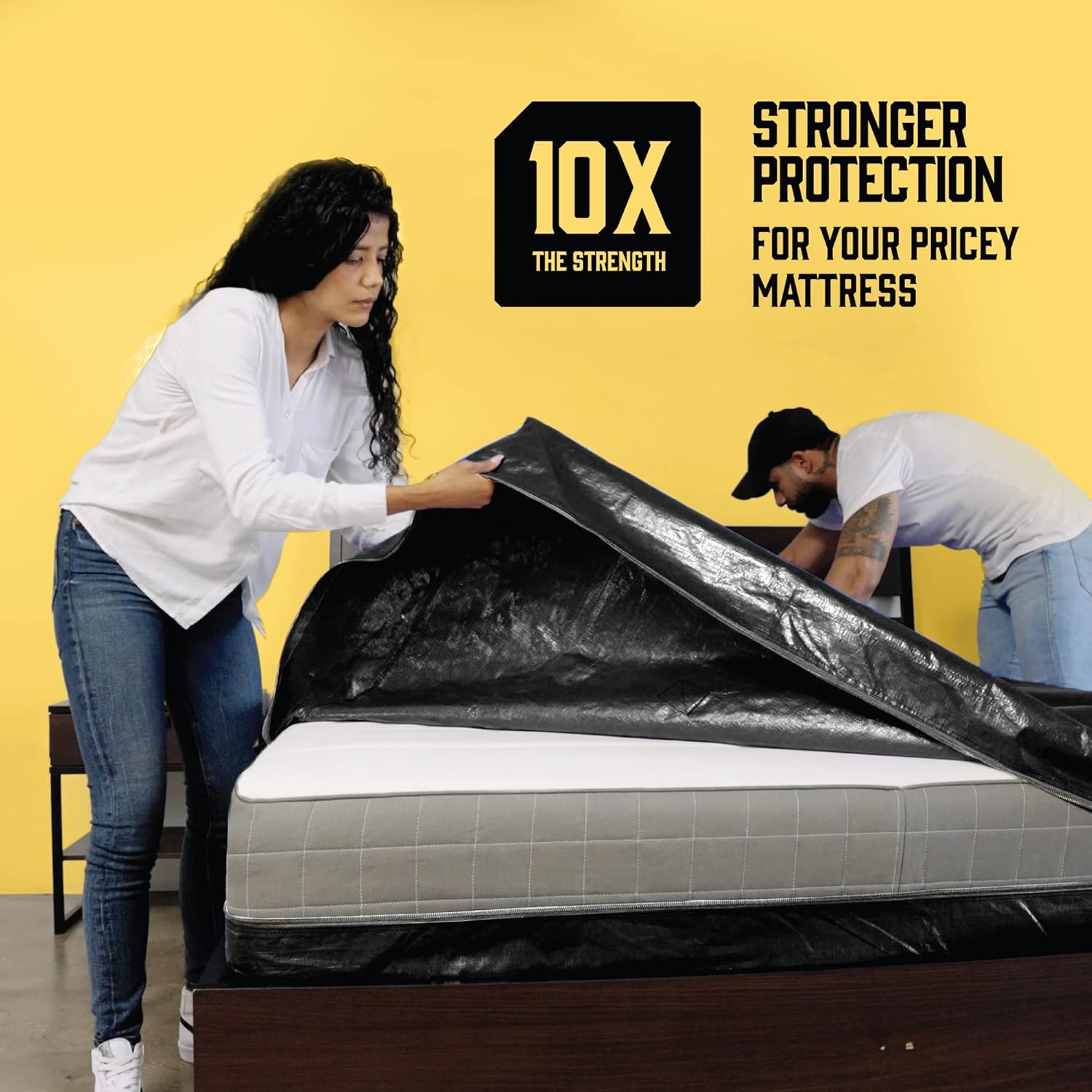 Mattress Bags for Moving by [Brand Name] - Extra-Thick Full XL Cover with 8 Handles - 2 Pack Zippered Storage Solution