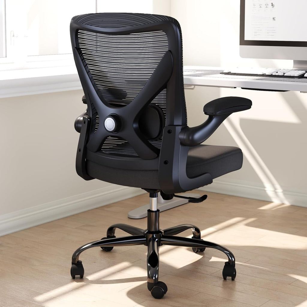 Skiennix Ergonomic Office Chair - Adjustable Lumbar Support for Home Office & Gaming - Comfortable Black Design