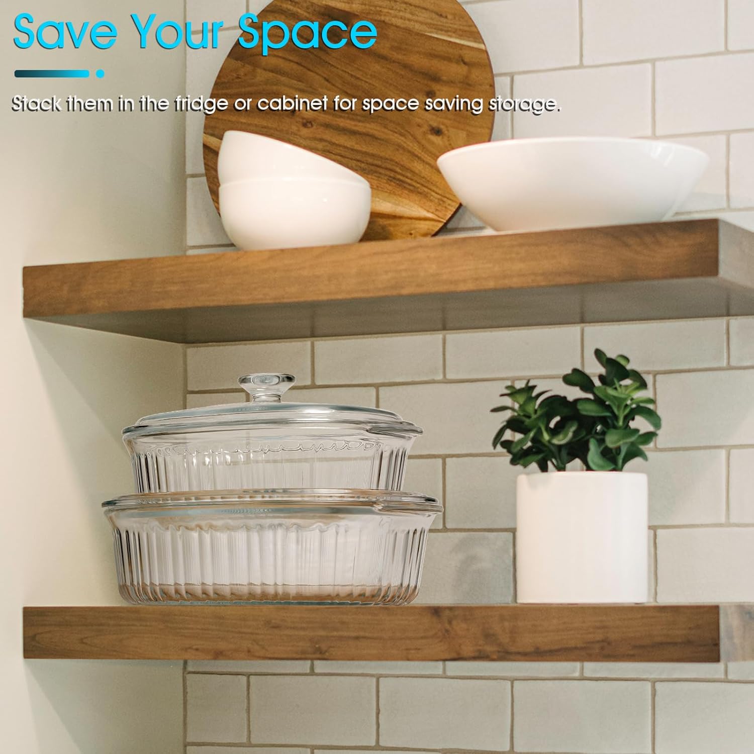 NUTRIUPS Oval Glass Casserole Dish - 1.9QT Borosilicate Baking Dish with Glass Lid