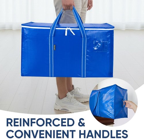 BALEINE Heavy-Duty Moving Bags - 6-Pack Oversized Storage Totes with Reinforced Handles | Royal Blue