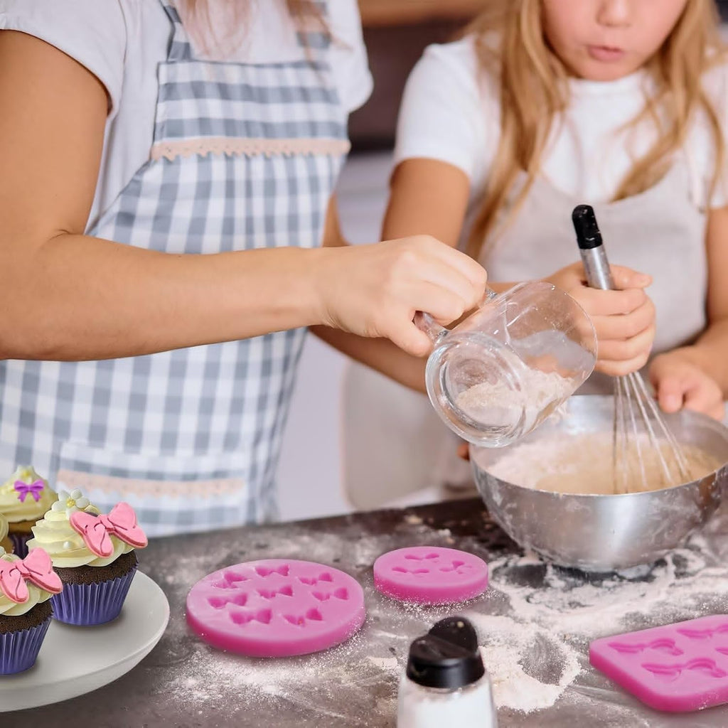 Skiennix 3-Pc Bow Silicone Mold Set - Perfect for Fondant, Chocolate, and Cake Decorating | DIY Desserts