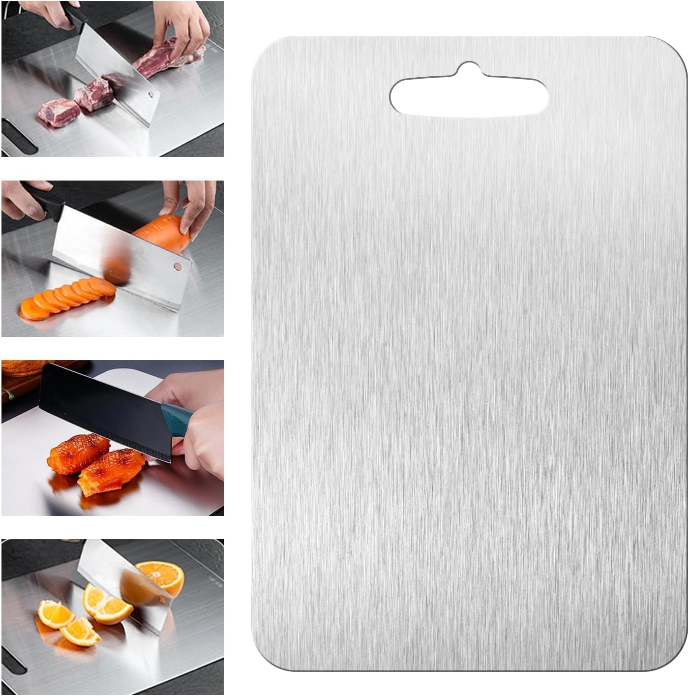 Titanium Cutting Board, 100% Pure Titanium Cutting Boards for Kitchen, Upgrade Hygiene & Durability Food-Grade Cutting Boards for Meat Fruit & Vegetable(12"L x 9"W)