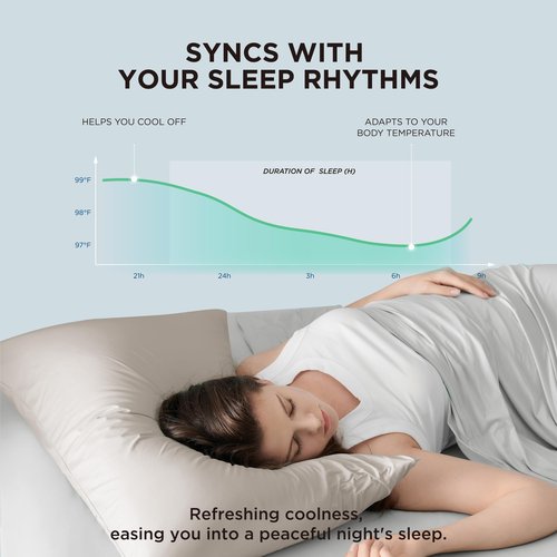 Bedsure Cooling Pillow Cases for Hot Sleepers, Cool Pillowcases for Night Sweats, Zipper Pillow Cases Queen Set of 2, Silky Soft & Breathable Cold Pillow Covers for Hair & Skin, Beige, 20x30 Inches