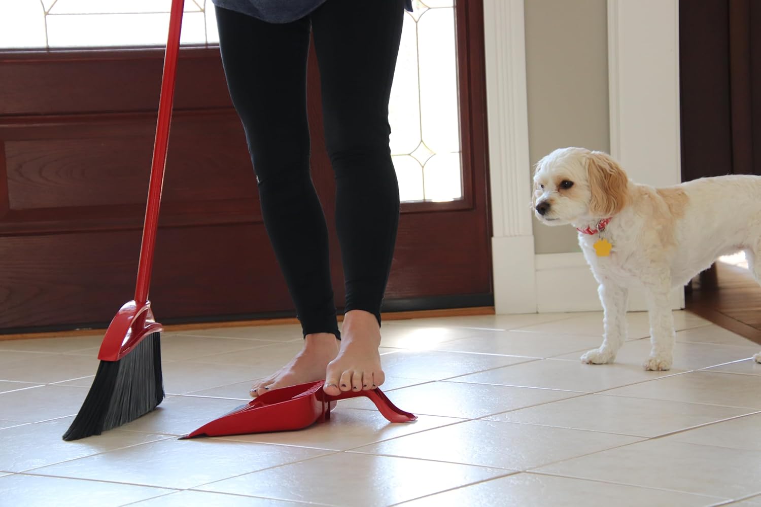 O-Cedar Pet Pro Broom - Step-On Dustpan for Effortless Cleaning | Removes 99% of Pet Hair