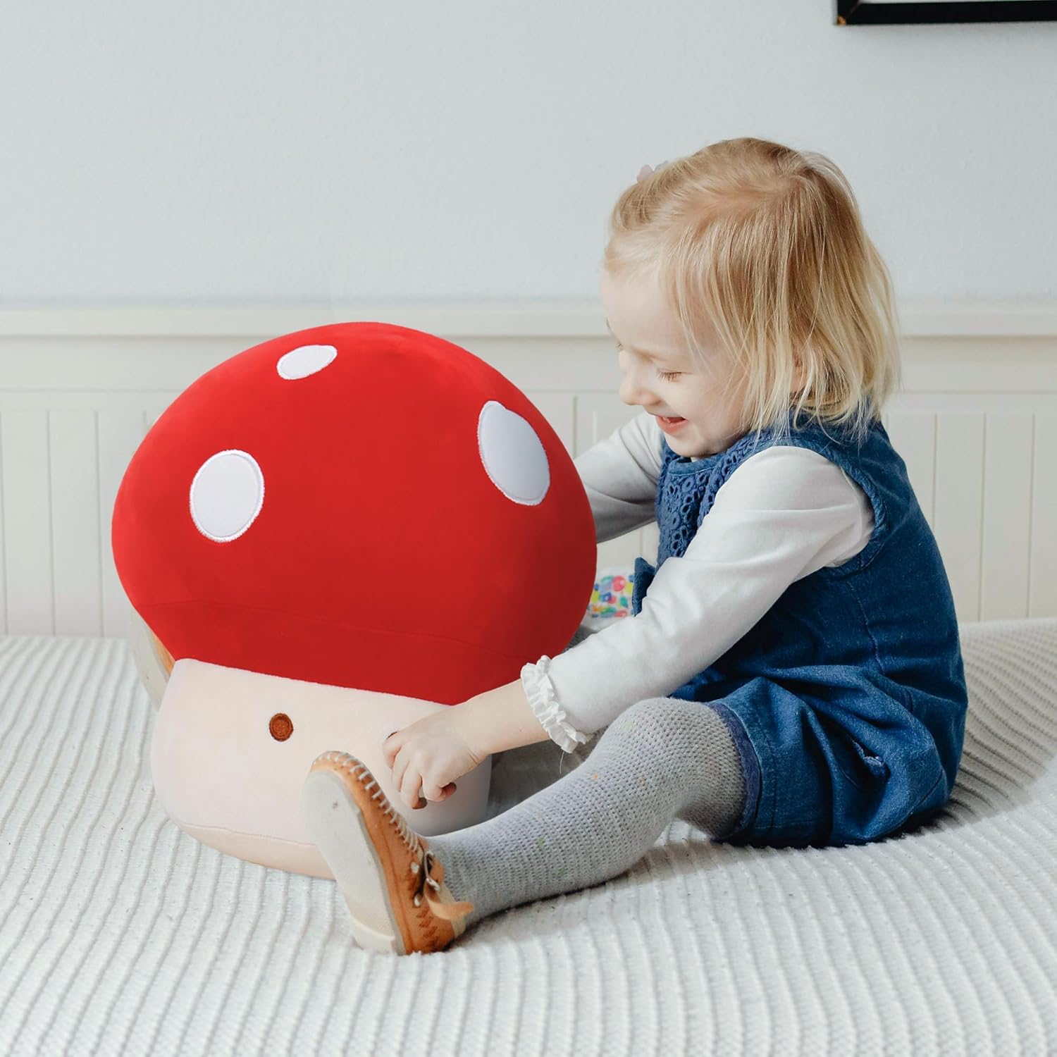 WeBingo Mushroom Plush Pillow Set - 12-Inch Jumbo Stuffed Animal Decor | 4-Piece Gift for Kids & Adults