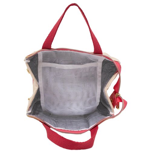 kate spade new york Cute Lunch Bag for Women, Large Capacity Lunch Tote, Adult Lunch Box with Silver Thermal Insulated Interior Lining and Storage Pocket (Strawberries)