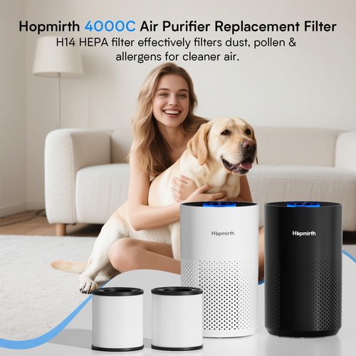 Hopmirth 2 Pack Replacement Filters – Compatible with ZQA-4000C Air Purifier – H14 HEPA Activated Carbon Filter for Home.Bedroom.Air Cleaner.Pollen.Pet Dander