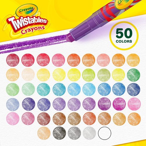 Crayola Mini Twistables Crayons - No Peel Coloring Crayons for Kids | 50 Count, Perfect for Arts & Crafts
