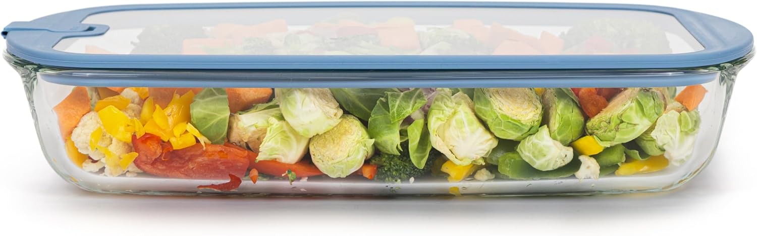 Sio 9x13 Glass Baking Dish - Airtight Casserole Dish with Glass Lid for Oven & Food Storage