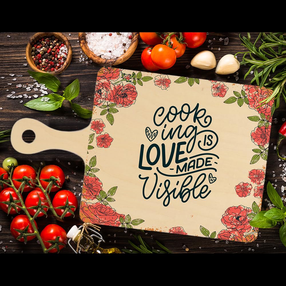 PYD Life 12 Pack Plywood Sublimation Cutting Board Blanks with Handle 9 x 5.5 Inch,Rectangle Wood Chopping Board for Sublimation DIY Craft Christmas Thanksgiving Home Kitchen Decor