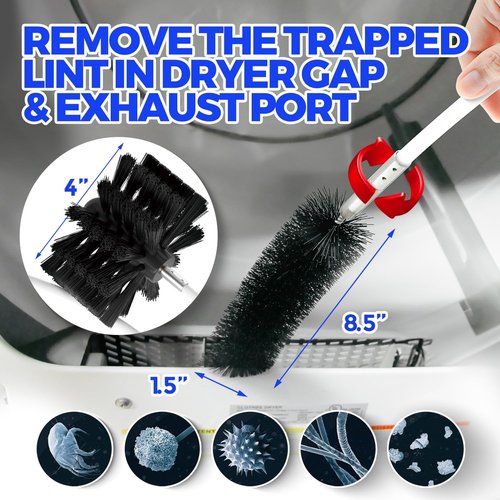 Holikme Dryer Vent Cleaner Kit - 42 Feet Flexible Lint Brush with Drill Attachment for Easy Cleaning