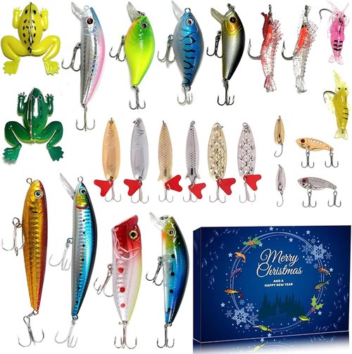 Fishing Advent Calendar 2025 | 24 Days of Premium Fishing Lures - Perfect Xmas Gift for Fishing Enthusiasts