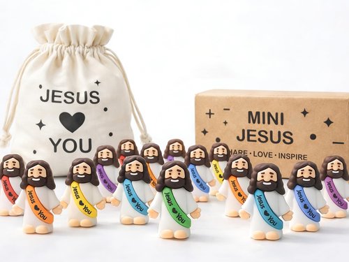 Mini Jesus Figures Bulk, 105PCS Little Baby Jesus Figurines for Christian Easter Basket Egg Stuffers & Bag Fillers, Samll Religious Party Favors Gifts for Hide and Seek School Sunday & Church Baptism