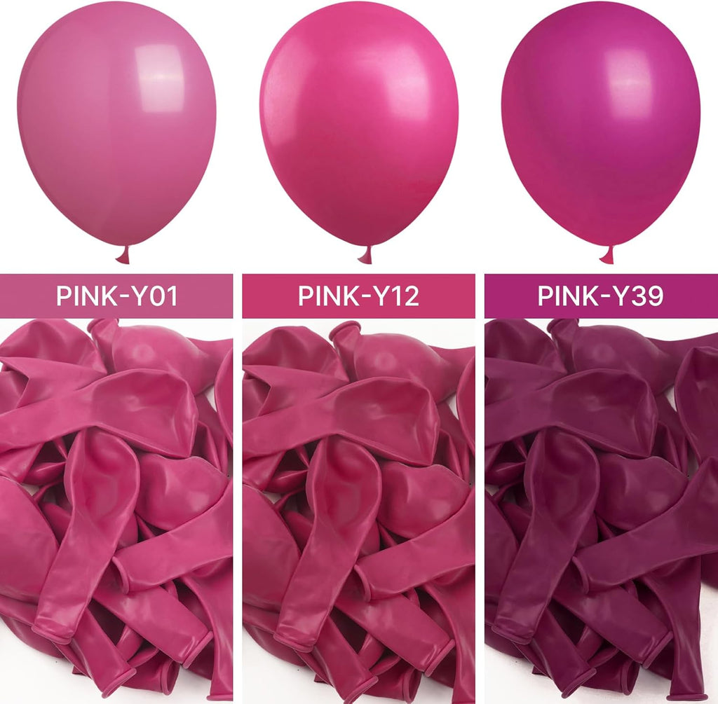 PartyWoo Hot Pink Balloons - 50pcs 12 Inch Magenta Fuchsia for Baby Shower & Birthday Decor
