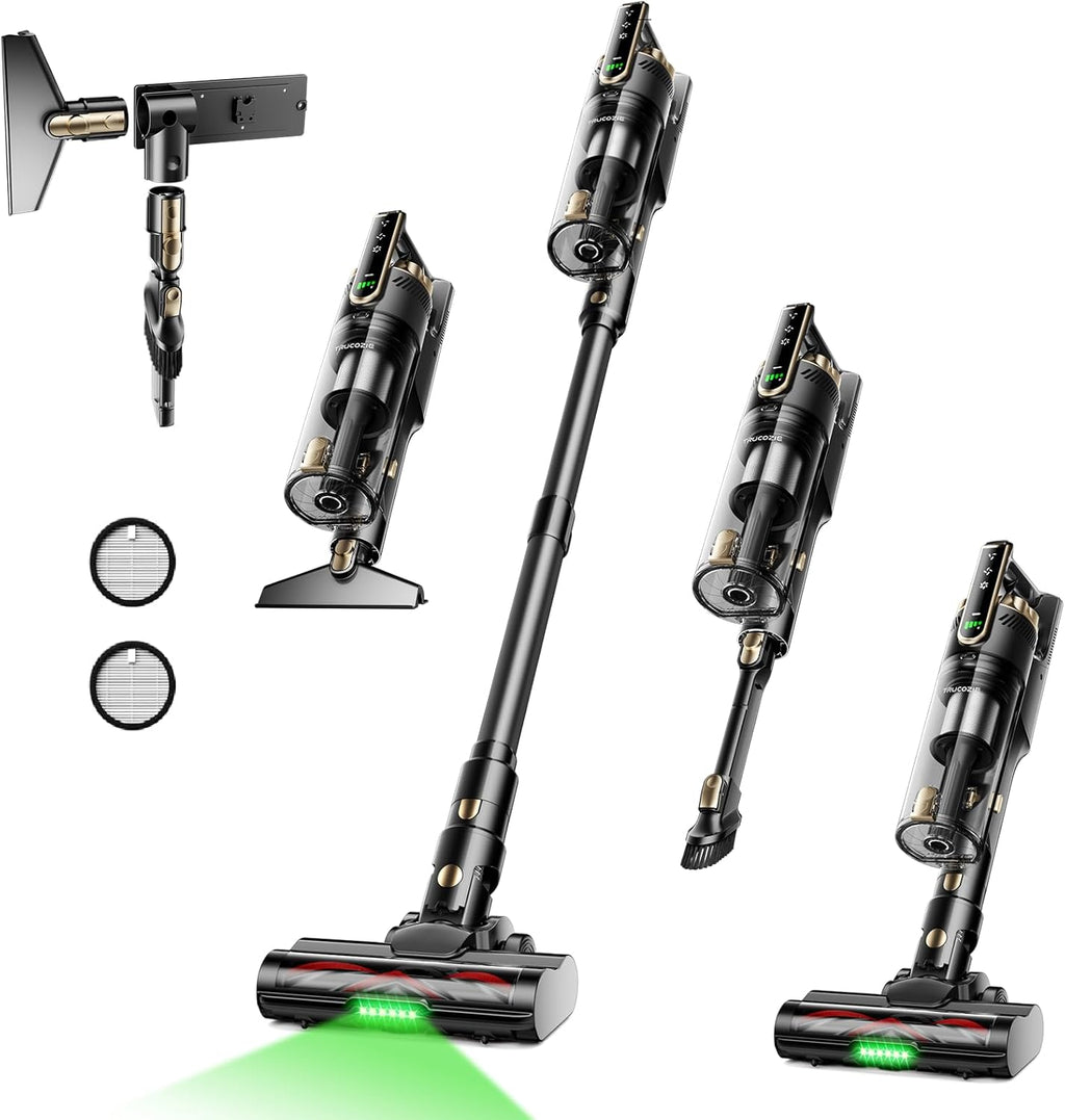 Trucozie Cordless Vacuum Cleaner - Lightweight Self-Standing Design | 50 Min Runtime, Powerful Suction for Home & Pet Hair