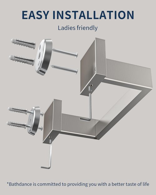 BATHDANCE Brushed Nickel Toilet Paper Holder Wall Mount, Square Stainless Steel Rustproof Double Post Pivoting Tissue Roll Holder for Bathroom, Commercial Toilet Paper Dispenser, Sliver