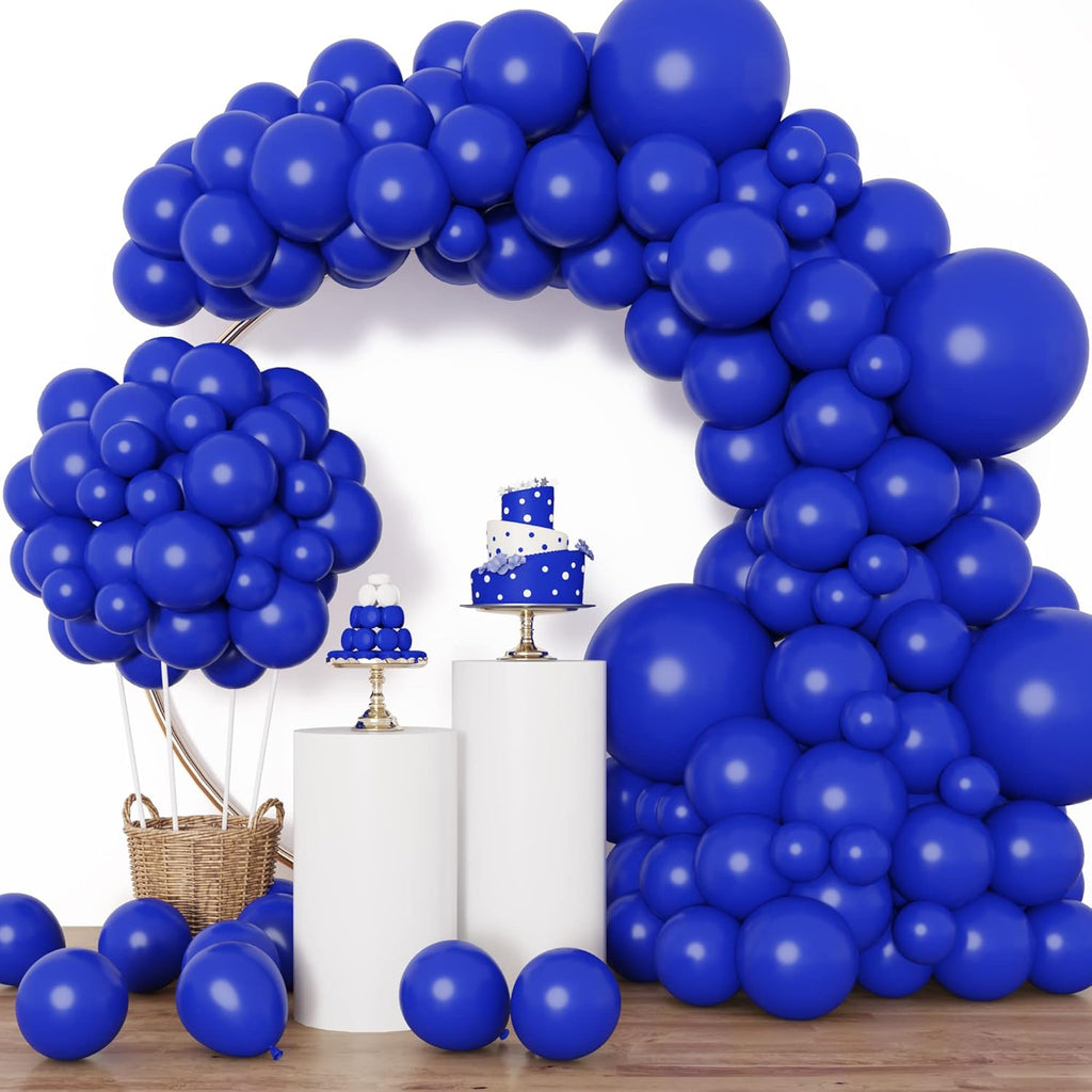 RUBFAC Royal Blue Balloons - 129-Piece Arch Kit | Various Sizes for Graduation, Birthday & Baby Showers
