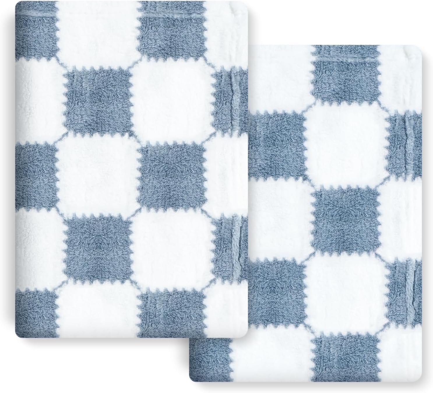 Regine Switzerland Checkered Baby Blanket - Soft Fleece for Boys | 2-Pack, 28 x 40 Inches, Ideal Newborn Gift