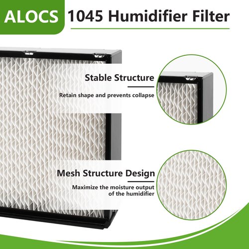 Alocs 1045 Humidifier Wick Filter Replacement for Aircare Essick Air Evaporative Humidifiers - Compatible with H12300, H12300HB, H12400, H12400HB, H12600, H12600, H12001, H12AEUO, H12AUKP