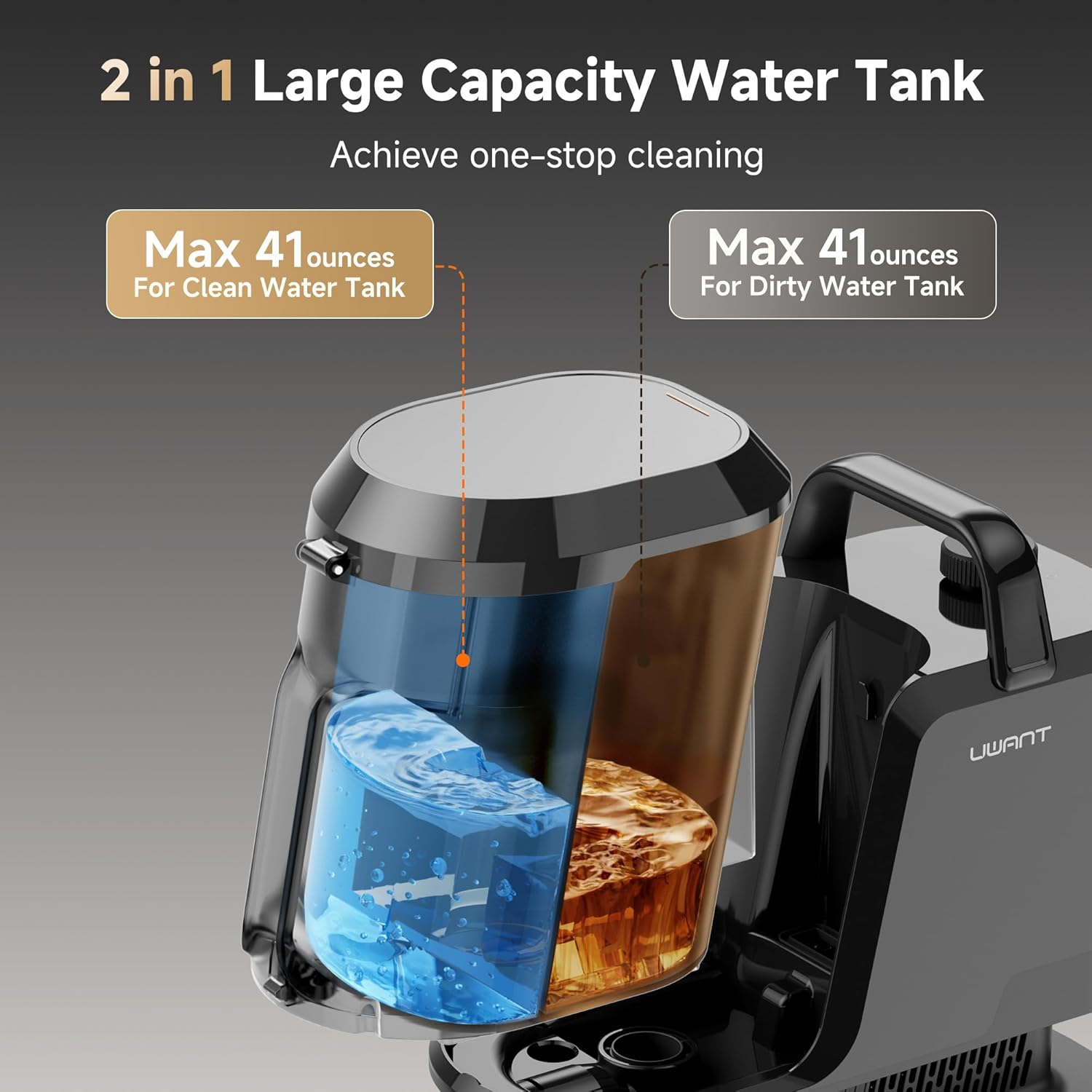 Skiennix Carpet Cleaner Machine - Powerful 18Kpa Suction with Steam & Hot/Cold Water System | Pet Pro Upholstery Cleaner (Americano)