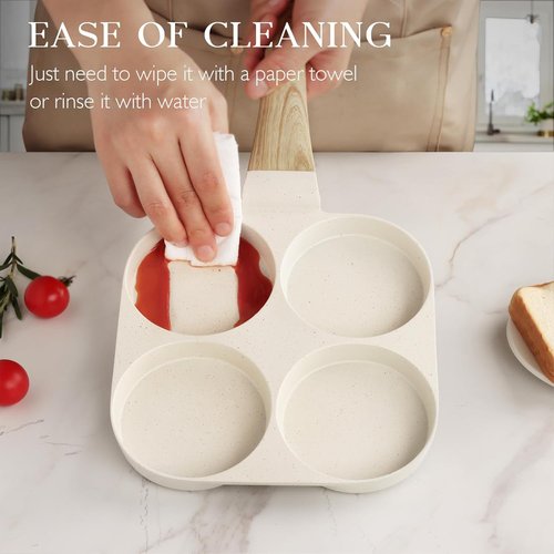 GiPP Nonstick Egg Frying Pan - 4-Cup Granite Omelette Skillet with Heat-Resistant Handle | PFOA Free, Easy to Clean