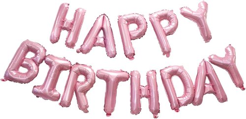 GREATRIL Metallic Pink Happy Birthday Banner - Festive Party Decorations for Unicorn & Princess Themes