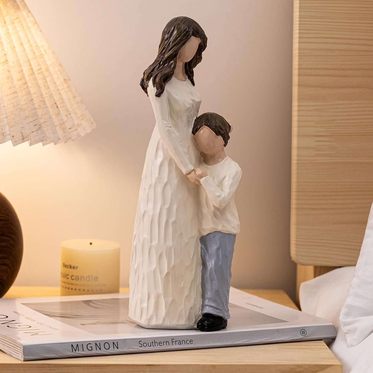 Regine Switzerland Mother and Son Figurines - Hand-Painted Family Sculpture Gift | 9.5" H for Birthdays & Holidays