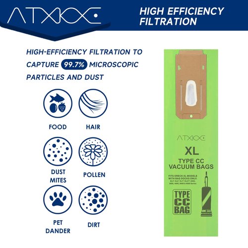 8 Pack Vacuum Cleaner Bags Fit for Oreck Type CC Vacuum Bags,Fit All Oreck XL Upright Vacuum